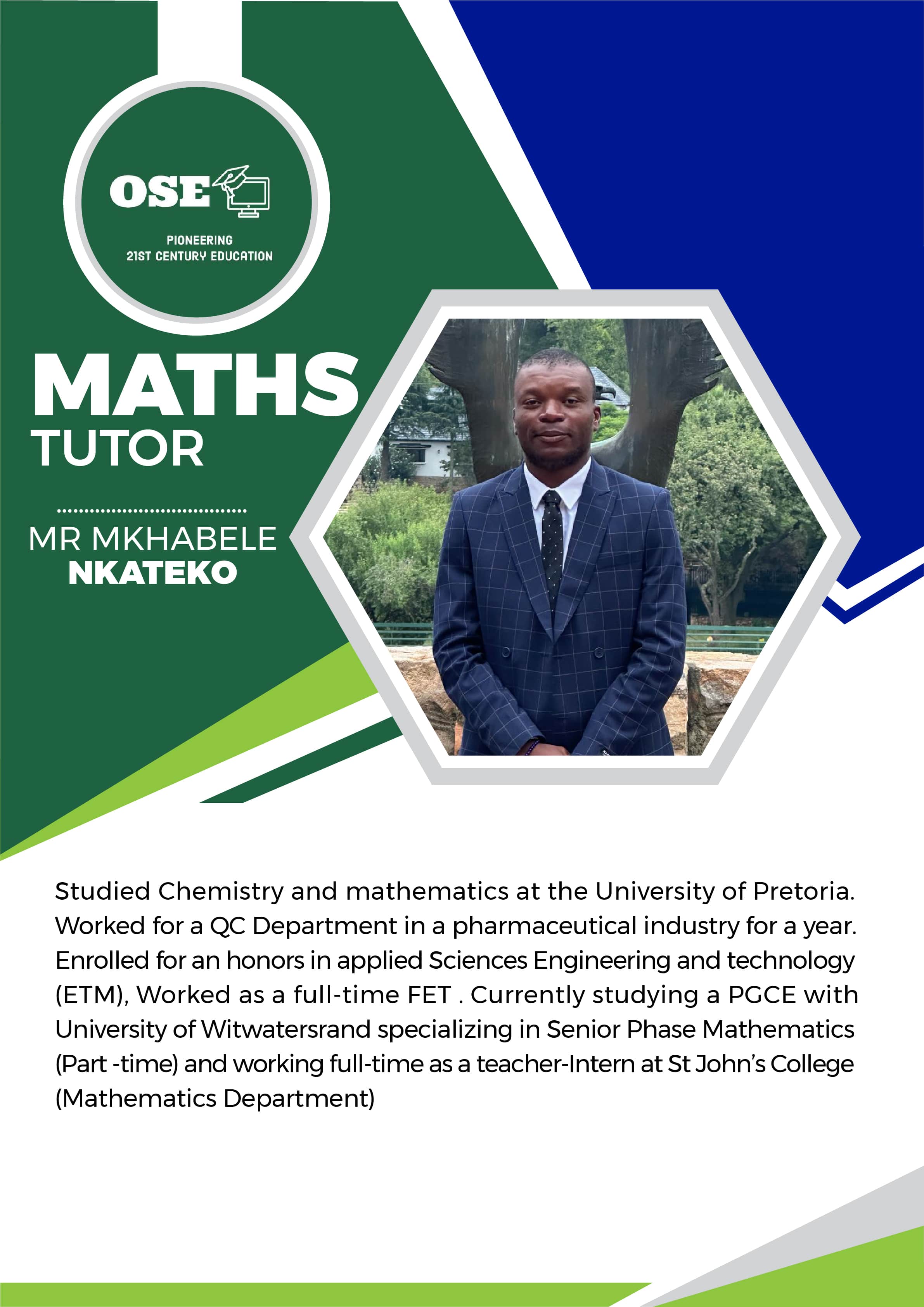 Mr Mkhabele Ntaketo